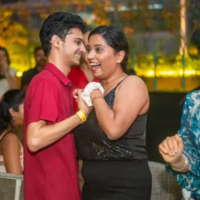 The aftermath of a round of Salsa Musical Chairs. The laughter and fun are just as important as the dancing.