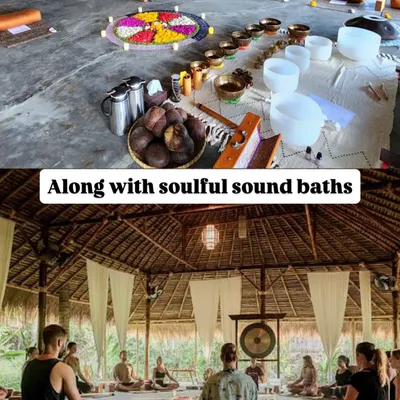 Soulful sound baths are an integral part of my retreats. The vibrations of the singing bowls and gong help release tension and guide the mind into a state of deep meditation.