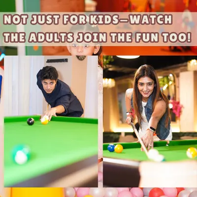 Why should kids have all the fun? Our venue includes a pool table, providing a great way for adults to relax, socialize, and enjoy some friendly competition during the party.