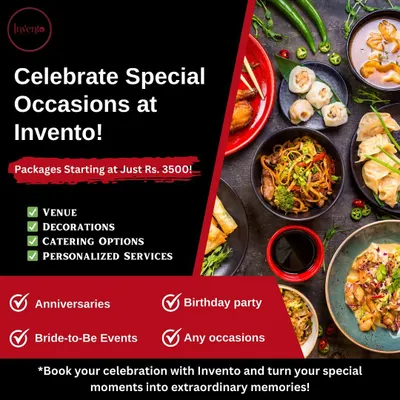 Celebrate your special occasions with me. My all-inclusive packages start at just Rs. 3500 and cover the venue, decorations, and personalized catering for any event.