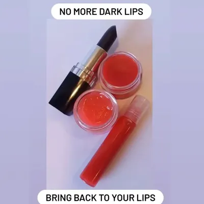 I can design a custom lip care kit for you. This one includes a lip scrub, lip balm, color-changing pH lipstick, and a lip gloss, available in different flavors.