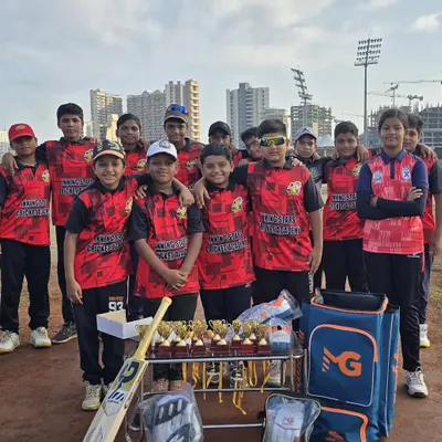 The Inningstar Tigers team posing with their trophies after our 6th Anniversary tournament. A proud moment for our players and coaches.