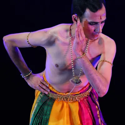 A moment from my solo thematic presentation 'Sharanagathi' at the Articulate Festival. Solo work allows for a deep, personal exploration of a theme.