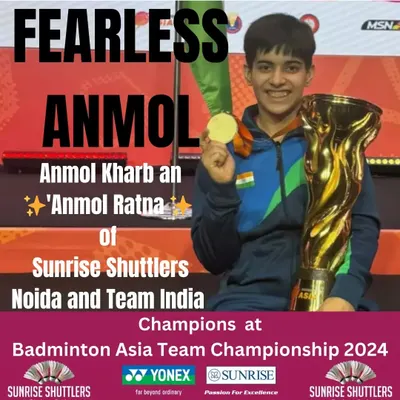 **Fearless Anmol Makes India Proud.** Anmol Kharb's pivotal role in securing India's maiden Gold at the Badminton Asia Team Championship is a testament to the fearless, high-pressure performance training we instill in our athletes.