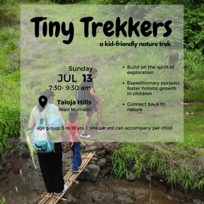 Our Tiny Trekkers program is the perfect introduction to the joy of hiking for young children. This kid-friendly nature trek in Navi Mumbai is all about fostering a spirit of exploration on gentle, safe trails.