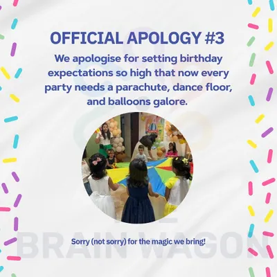 Sorry (not sorry) for setting birthday expectations so high that now every party needs a parachute, a dance floor, and hands-on fun. We love bringing that extra magic to make your child's celebration unforgettable.