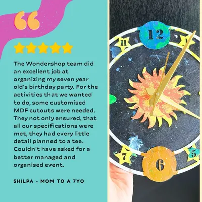 I love going the extra mile, like creating custom MDF cutouts for a space-themed party. It's so rewarding to hear that the detailed planning made the event special.