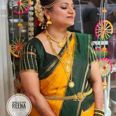 A beautiful baby shower look for Divya. I created a traditional South Indian look for her with a classic updo and glowing makeup.