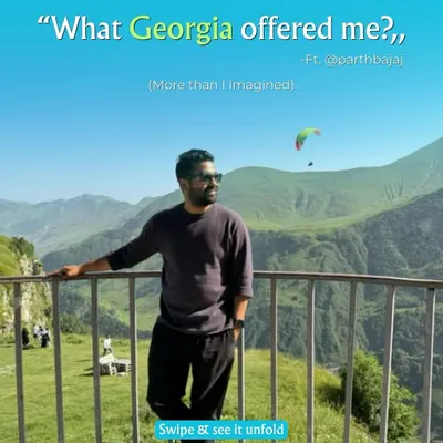 What did Georgia offer? More than we could have ever imagined. This is Parth, one of our travelers, soaking in the incredible views. This trip is a journey of flavors, culture, and soul.