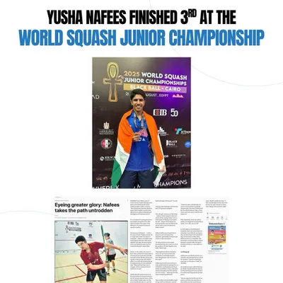 Yusha Nafees, who came to us from a small town with big dreams, after finishing 3rd at the World Squash Junior Championship. His journey is an inspiration to us all.