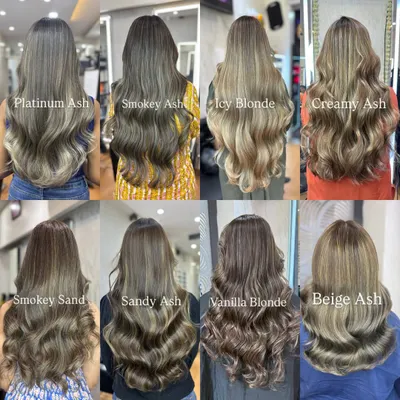 From Smokey to Icy, here is a showcase of the different ash blonde stories I have created. This collage is perfect inspiration for your next appointment if you are thinking of going cool and blonde.