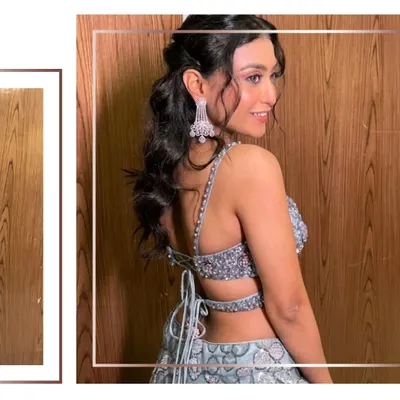 Dress to dazzle for your Sangeet night without breaking the bank. Our client looks stunning in this modern, embellished crop top lehenga.