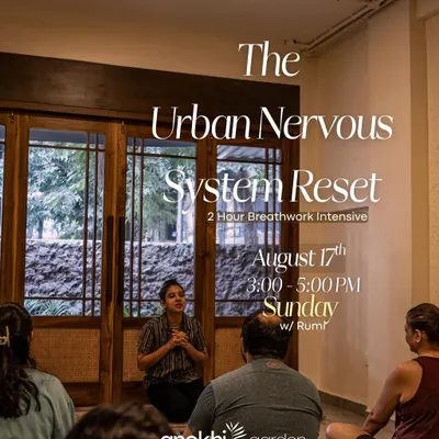 Join us for The Urban Nervous System Reset, a 2-hour breathwork intensive with Rumi. This session is a thoughtfully curated space to step away from the hyper-vigilance of city life.