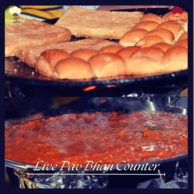 Our live pav bhaji counter is always a showstopper. Guests are drawn to the sight and smell of buttery pav toasting on the tawa and spicy bhaji simmering right before their eyes.