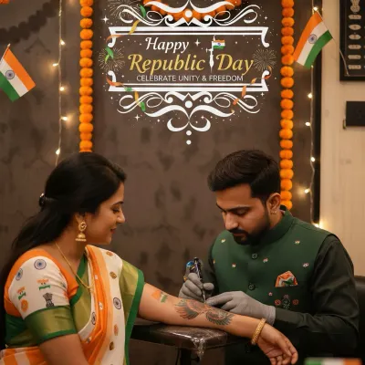 We love celebrating with our clients. This image announces our special Republic Day offer, because what's more desi than getting a new tattoo to celebrate?