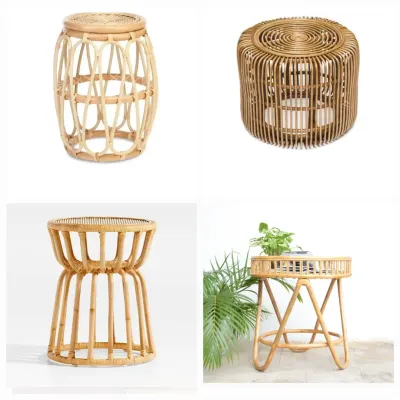 A selection of our premium outdoor and indoor stools and side tables. Each design explores different weaving techniques and forms, offering a variety of styles to suit your space.