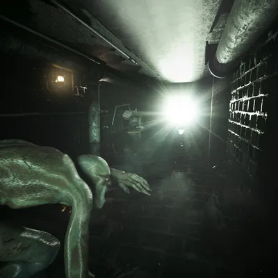 A creature crawls through the flooded underbelly of the Karnival, drawn toward a distant light. This piece establishes the grimy, forgotten atmosphere of the series.