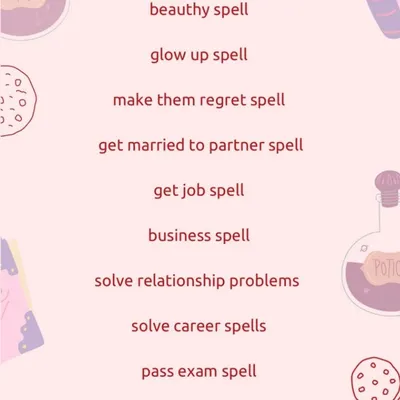 This is a list of some of the spells I offer for personal well-being, including height spells, beauty spells, and glow up spells, each priced at 650 Rs.