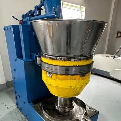 The purity of our oils is non negotiable. This is a glimpse of the cold press machine we use, ensuring that the oils retain their maximum therapeutic properties and 'shakti' or life force energy.
