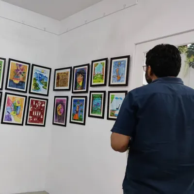 Our studio walls serve as a gallery, proudly displaying the diverse and colorful artworks created by our talented students of all ages.