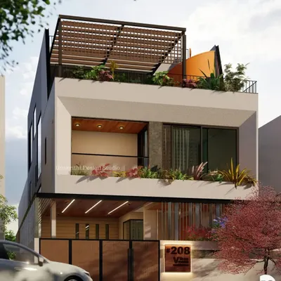 This client wanted pure elegance, not the usual "jathre" of ideas. We designed a minimal, functional, and stylish exterior that stands out in the neighborhood while blending with the community. This modern house elevation was approved in the very first go.