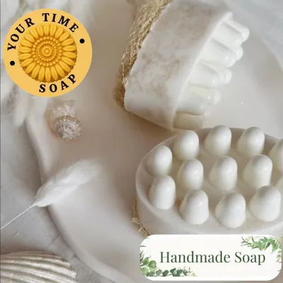 My loofah and textured massage bars are perfect for a mini spa ritual. The textured side gives a gentle massage while the soap cleanses, and the embedded loofah helps scrub away dead skin cells.