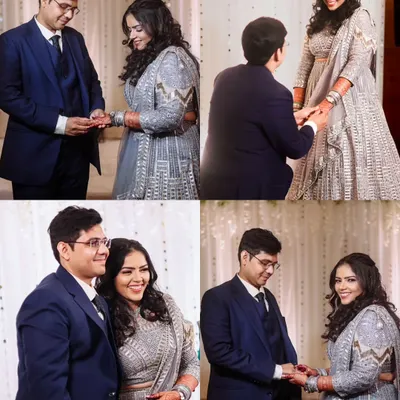 A collage capturing the key moments of an engagement ceremony. I document the proposal, the ring exchange, and the happy portraits of the newly engaged couple.