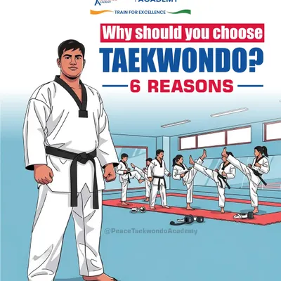 Wondering if Taekwondo is right for you or your child? This graphic outlines six key reasons to start, from building physical strength to cultivating mental focus and discipline.