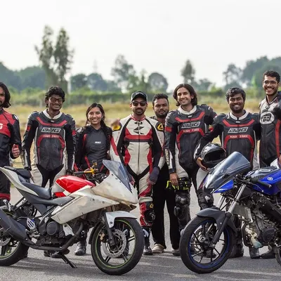 A group of corporate professionals from Hero MotoCorp enjoying their first track day. I design these experiences to be a perfect team-building activity, combining skill development with pure fun.