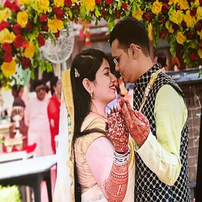 This is the magic I love to create. A candid moment between a couple during their Mehendi function, lost in their own world. My choreography aims to create space for these genuine connections.