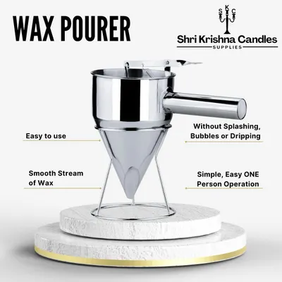 This wax pourer is a tool designed to make your life easier. It allows for a smooth, controlled stream of wax, preventing splashes and drips for a cleaner workspace and a perfect pour every time.