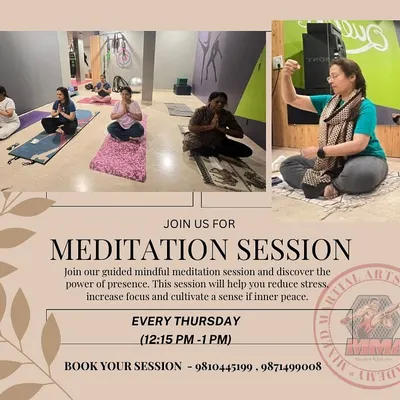 This is where you find your focus. My guided meditation sessions are held every Thursday in a calm, supportive environment. You can see our members here, taking a moment to disconnect from the outside world and connect with their inner strength.