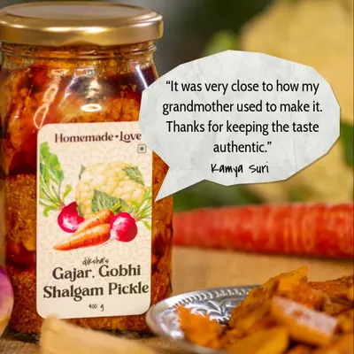 "It was very close to how my grandmother used to make it. Thanks for keeping the taste authentic." This feedback from Kamya Suri for our Gajar Gobhi Shalgam pickle made our day.