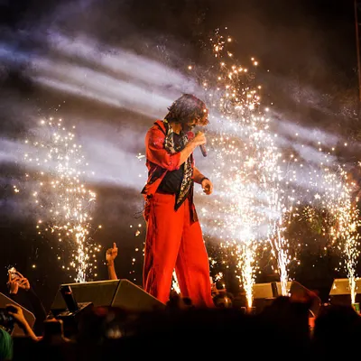 Pyrotechnics light up the stage as Sachin-Jigar deliver an explosive performance at Sparsh, NIT Surat. We use professional special effects to elevate the concert experience.