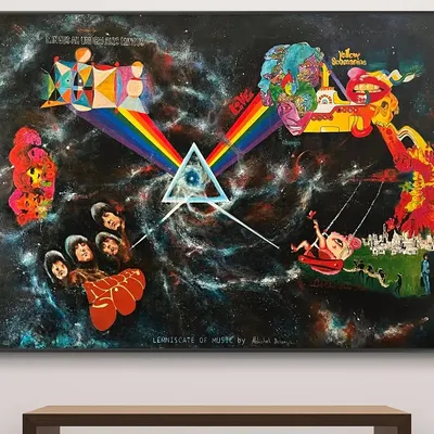 'Lemniscate of Music', a cosmic tribute to some of the greatest album covers in history, from Pink Floyd to The Beatles. This was a private commission celebrating the infinite and timeless influence of music.