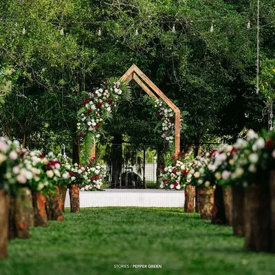 The beautiful outdoor wedding aisle for Ameera and Richard's ceremony. Capturing the decor and ambiance is key to telling the full story of the day.