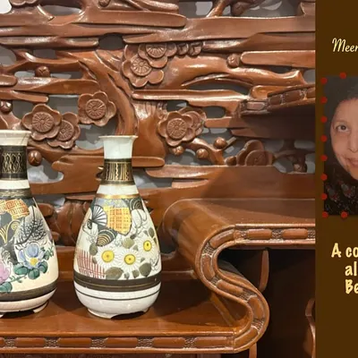 This image tells the story of a collection. It features a pair of Satsuma porcelain vases from the estate of the late Mrs. Meena Appachu, a passionate collector. I believe in honoring the story behind the objects, as it adds to their soul and value.