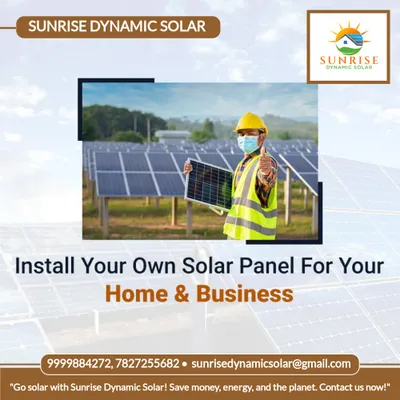 Whether it's for your home or your business, our professional team handles the installation with complete care. Here you see a technician with a panel, ready to set up your own power source.