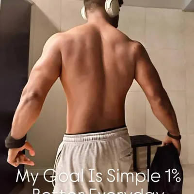 My goal is simple: get 1% better every single day. This picture is a reminder to myself to always be better than I was yesterday. That's how true progress is made.