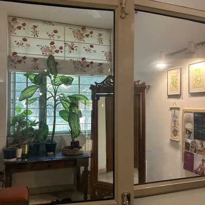 One of my favorite corners of The Shala. The natural light, the green plants, and the warm wood create a peaceful atmosphere for our practice.
