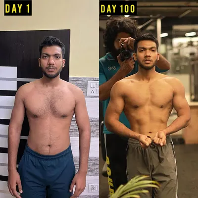 Meet Mohit. In 100 days, we took him from skinny-fat to a defined, aesthetic physique. This before and after shot shows the significant muscle gain and fat loss achieved through my body recomposition program.