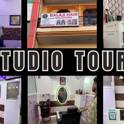 A quick tour of my Balaji Hair Solution studio in Gurgaon. You can see my reception area, the comfortable styling stations with good lighting, and the entrance to my shop. I have created a professional and welcoming space for all my clients.