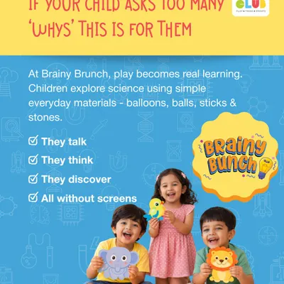 If your child is full of 'whys', our Brainy Bunch program is the perfect place for them. Here, play becomes real learning as children explore science with simple, everyday materials. They talk, they think, and they discover, all without screens.