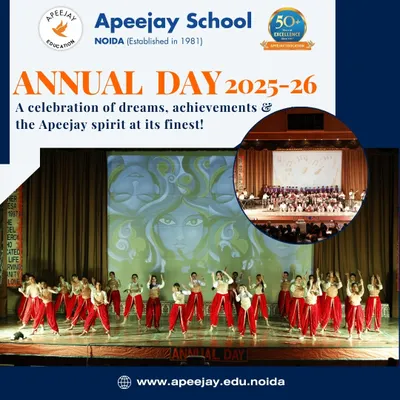 Our Annual Day is a celebration of dreams, achievements, and the Apeejay spirit at its finest. This composite image captures the grandeur of the event, showcasing a powerful dance performance and a harmonious choir, representing the diverse talents of our students.