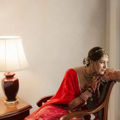 A quiet, contemplative moment before the ceremony. This is where the magic begins. The makeup is a perfect balance of full coverage that feels weightless and soft glam that looks timeless.