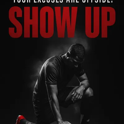 Your excuses are offside. Show up. This graphic embodies our core message: commitment and hard work are non-negotiable. We are looking for players who are ready to grind.