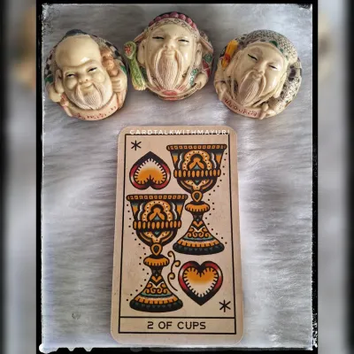 A March forecast with the 2 of Cups, signaling a month of love, healing, and new relationships. The affirmation: "I embrace this new chapter of my life with open arms."
