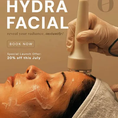 This is the instant glow you've been looking for. The HydraFacial is a skin ritual that cleanses, exfoliates, and hydrates to reveal your skin's natural radiance in just one session.