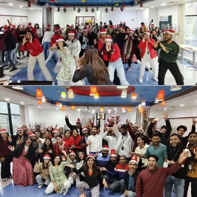 A collage capturing the Christmas spirit during a corporate Zumba session. From Santa hats to festive dance moves, we made sure it was a celebration full of joy, laughter, and holiday beats.