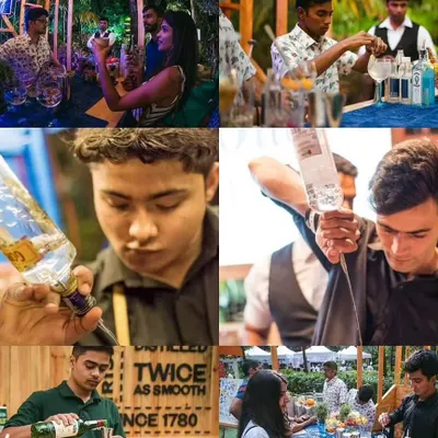 A collage showcasing our team's versatility and teamwork across different events, from festivals to private parties. Alone we can do so little, but together we can do so much to make your event memorable.